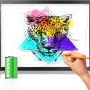 LitEnergy Rechargeable Tracing Light Box, Ultra-Thin Adjustable Battery Powered Artcraft LED Tracer Light Pad Tablet for Drawing, Sketching, Animation, Stenciling, Diamond Art Painting Kits for Adults (04 - 10x15inch rechargeable, BLACK)