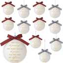 Syhood 12 Pcs Christmas Appreciation Gifts for Coworkers Employee White Christmas Balls Ornaments May You Be Proud of The Work You Do Xmas Tree Hanging Ornaments for Staff Nurse Teacher Office Decor
