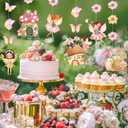 Daifunli 8 Pcs Fairy Party Decorations Fairy First Birthday Hanging Garlands Banner Butterfly Mushroom Flower Paper Cutouts Streamer for Wall Ceiling Decor Wonderland Garden Tale Floral Party Supplies