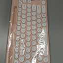 LeadsaiL Pink Wireless Keyboard and Mouse Combo, Full-Sized Ergonomic Computer Keyboard with Phone Tablet Holder, 2.4GHz Silent Cordless Keyboard Mouse Set for Windows Laptop, PC, Desktop