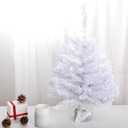 Small Artificial Christmas Tree, 2ft Mini Tabletop Artificial Xmas Tree with Fabric Bag Base for Holiday Dcor, Festive Decorations for Home, Office, Mantel, Party, Gift-White