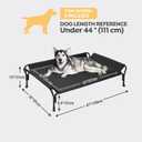 Veehoo Cooling Elevated Dog Bed, Raised Pet Cot with Guardrail & Slope Headrest, Durable & Breathable Teslin Mesh, Non-Slip Feet, Washable Dog Sofa Bed for Indoor & Outdoor, Large 47" x 32", Black