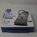 HKAI Baby Bouncer, Portable Baby Bouncer Seat for Babies 0-18 Months, 100% Cotton Fabrics, 3 Modes of use with Rocker and Stationary Options, Infant Rocker Chair with Hanging Toys-Light Grey