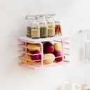 Small Grocery Bag Holder,Wall Mount Trash Bag Holder Dispenser with Bamboo Top,Suitable for Garbage Bags of 100 Rolls under 13 Gallons,Pink