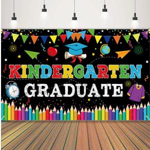 Kindergarten Graduate Banner, Large Kindergarten Graduation Backdrop, Preschool Graduation Decorations, Class of 2026 Last Day of Kindergarten Graduation Party Decorations