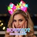 2 x Asooll Light Up Headband Glow Bow Knot Hair Accessories Star Headpiece for Women