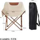 Portable Lightweight Camping Chair, Foldable Chair with Carry Bag and Side Pocket, Compact Outdoor Chair for Camping Essentials Hiking Fishing Beach Picnic (Khaki) 15.74"D x 19.68"W x 27.56"H