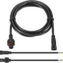 PATIKIL 6.56Ft 3 Pin Extension Cable Wire, 20AWG Waterproof IP67 Extension Cord with 7.87" Male Female Connector kit for Boat Car Truck Indoor/Outdoor Solar LED Strip Light, Black