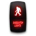 Sasquatch Lights - Red - Laser Etched Toggle Switch 20A 12V - Vertical Rocker Switch 5-Pin DPST