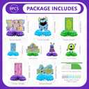 9Pcs Monster Birthday Party Decorations Blue Green Purple Honeycomb Centerpieces Cartoon Monsters Themed Table Toppers for Kids Birthday Baby Shower Party Supplies Table Decoration