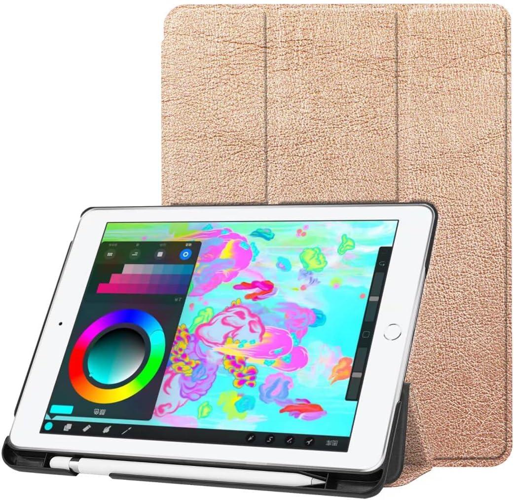 Tablet Cover for Apple iPad 9.7 5th 6th (2017 2018 Release),Folio Stand Lightweight Sleep/Wake Up Leather Case for Apple iPad 9.7" A1822 A1823 A1893 A1954 (SLO-Rose Gold)