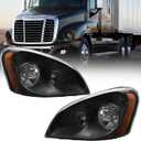 Headlights Assembly Fit For 2008-2016 Freightliner Cascadia,Black Housing Headlamps,Left and Right Pair Set, Including Halogen bulbs | Sunhua Left and Right side headlights assembly Fit for 2008-2016 Freightliner Cascadia