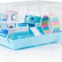 ROBUD Large Hamster Cage Gerbil Haven Habitat Small Animal Cage (Blue)