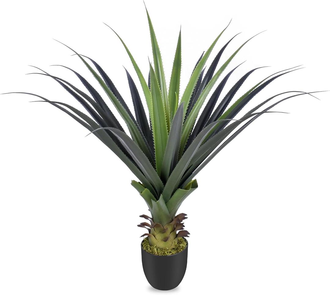 3ft Artificial Spiked Agave Plant, 36" Faux Agave Plants Indoor Small Floor Plant Perfect for Front Porch, Patio, Indoor Home, Office Decor 1pcs