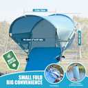 Universal Wind-Resistant Chair Umbrella Canopy, Foldable Portable UPF 50+ Sun Shade Attachment with Adjustable Clamp, Fits Most Beach, Camping, Lawn, Sports, Tanning, Zero Gravity Chairs & Wheelchairs, 16.9" L x 7.87" W x 2.36" H