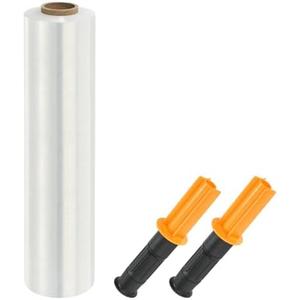 PATIKIL 15" x 1000 Feet Stretch Wrap Roll, 1 Pack 60 Gauge/15 mic Thick Shrink Stretch Film Industrial Clear Plastic Wrap with Handle for Box Packing Shipping Moving