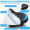 CDYWD Oversized Bike Seat for Men & Women, Comfortable Gel Padded, Extra Wide Bicycle Seat Cushion Comfort, Replacement Saddle for Peloton, Stationary Exercise Bike, Mountain Bike, Cruiser, City Bike