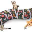 Glittme Cat Tunnel, Cat Tunnels for Indoor Cats, S-Shape Cats Cave with Cat Toys, Foldable Cat Tubes and Tunnels for Cats, Rabbit, Puppy, Guinea Pig