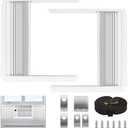 Zejoot Window Air Conditioner Side Panels with Frame, Adjustable AC Insulation Side Panels for Window Units, Air Conditioner Accordion Filler Curtain Kit Replacement for 5000 BTU Units