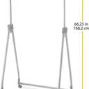 Whitmor Foldable Garment Rack - Rolling Clothes Rack - Adjustable Height - Silver 22.0 L x 34.75 W x 66.25 H inches
