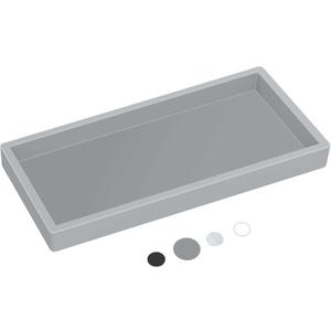 2 x Silicone Countertop Tray  Small 7.8" Bathroom Vanity Organizer for Soap Dispenser, Lotion Bottles, Perfume, Candles, Keys  Shatterproof Sink Tray (Single - Small (7.8" x 3.9" x 0.8"), Gray)