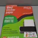 JOYEZA Premium Printable Vinyl Sticker Paper for Inkjet Printer - 80 Sheets Matte White Waterproof, Dries Quickly Vivid Colors, Holds Ink Well- Tear Resistant - Inkjet & Laser Printer