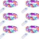 Minetom 6 Pack Pastel Fairy Lights - 7ft 20 LED Waterproof Battery Operated String Lights for Easter Day Decor DIY Crafts Wedding Table Centerpieces, Pastel