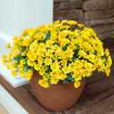 Daisy Artificial Flowers for Outdoors Decoration, 6 Bundles Fake Plants Flowers Bouquet Faux Flowers for Outdoor Planter Look Real UV Resistant Silk Flowers for Outside Front Door Porch Patio, Yellow