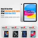 SEYMAC stock Case for iPad A16 11-inch Case 2025/ for iPad 11th/ 10th Generation 10.9'' 2022, Protective with Screen Protector, Pen Holder, Rotate Stand, Loop Nylon Hand Strap, Shoulder Strap, Black