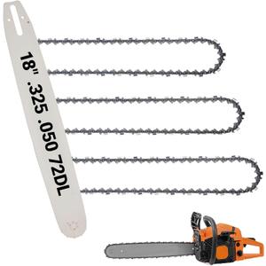 18 Inch Chainsaw Bar and Chain Combo .325" Pitch .050" Gauge, 72 Drive Links Replacement Husqvarna 435, 440, 545, 345, 350, 51, 55 RANCHER, 550XP, Fits Oregon M72 584408 36892(3 chains + 1 bar)