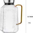 RORA Glass Pitcher with Lid and Spout, 1.5 L Water Pitchers with Handle Large Jug for Hot or Cold Beverage