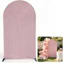 2D Printed Ripples Party Arch Covers Arched Backdrop Cover Stretchy Cover for Party Decoration Round Top Frame Spandex Cover (Pink Cover456,8x4.6ft)