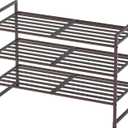 Simple Houseware 3-Tier Stackable Metal Panel Shoes Rack, Bronze