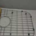 iPEGTOP Sink Bottom Grid, Stainless Steel Sink Protector 28"x 15" Centered Drain with Round Corner Radius, Sink Grate for Bottom of Kitchen Single Sink Bowl with Hole Cover, One-Piece