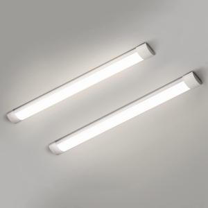 2 Packs 3FT LED Batten Light, Ultra-Thin Slim Ceiling Surface Mounted Light, 30W, 4000K, IP20, LED Ceiling Lamp for Garage, Shop, Hallway, Office, Market (Plastic 2 PCS)