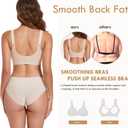 JOYSHAPER Bras for Women Wireless Padded Bra Bralettes Support Back Smoothing Bras (L)