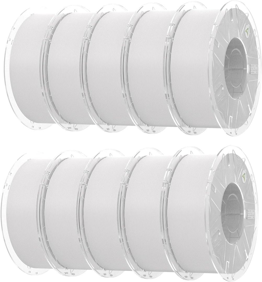 Creality RFID Hyper PLA Filament 1.75mm, White 10KG 3D Printer Filament, High Speed 30-600mm/s, PLA Filament Support CFS, Fits for K2 Plus Combo and Most 3D Printers, White 10kg