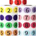 Tenare 4500 Pieces 9 Roll Circle Number Sticker 1-9 Inventory Stickers 9 Colors Sticky Labels 1/2 Inch Package Sticker Roll with Black Number for Office Classroom Warehouse Organization