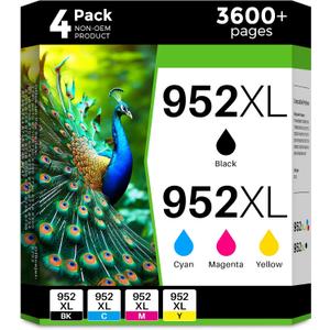Compatible 952XL Ink Cartridges Replacement for HP 952 952XL Ink Cartridges Combo Pack Works with HP OfficeJet Pro 7740 8710 8720 8702 7720 8210 8216 8715 8725 8730 8740 Printers (4 Packs)