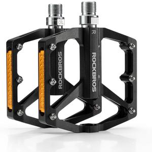 ROCKBROS Mountain Bike Pedals MTB Pedals Bicycle Flat Pedals Aluminum 9/16" Sealed Bearing Lightweight Platform for Road Mountain BMX MTB Bike