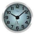 WallarGe Atomic Wall Clock with Night Light - Silent Lighted up Wall Clock Glow in The Dark, Battery Operated, AUTO DST, 12 Inch (Black)