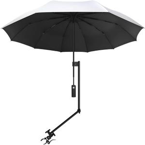 UPF 50+ Beach Umbrella with Adjustable Universal Clamp