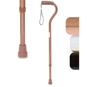 Medline Aluminum-Bronze Offset Walking Cane, Adjusts 2938 & Supports Up to 300 Lbs.  Mobility Aid Provides Balance for Seniors & Adults