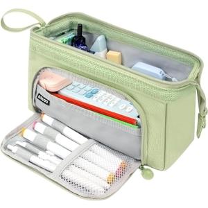 Large Capacity Pencil Case Big Pencil Pouch Special Aesthetic School Pen Bag For Girls Teen Nurse Adults Kids Soft Organizer With Zipper Cute Travel Pencil Pouches Estuche Para Lapices Green