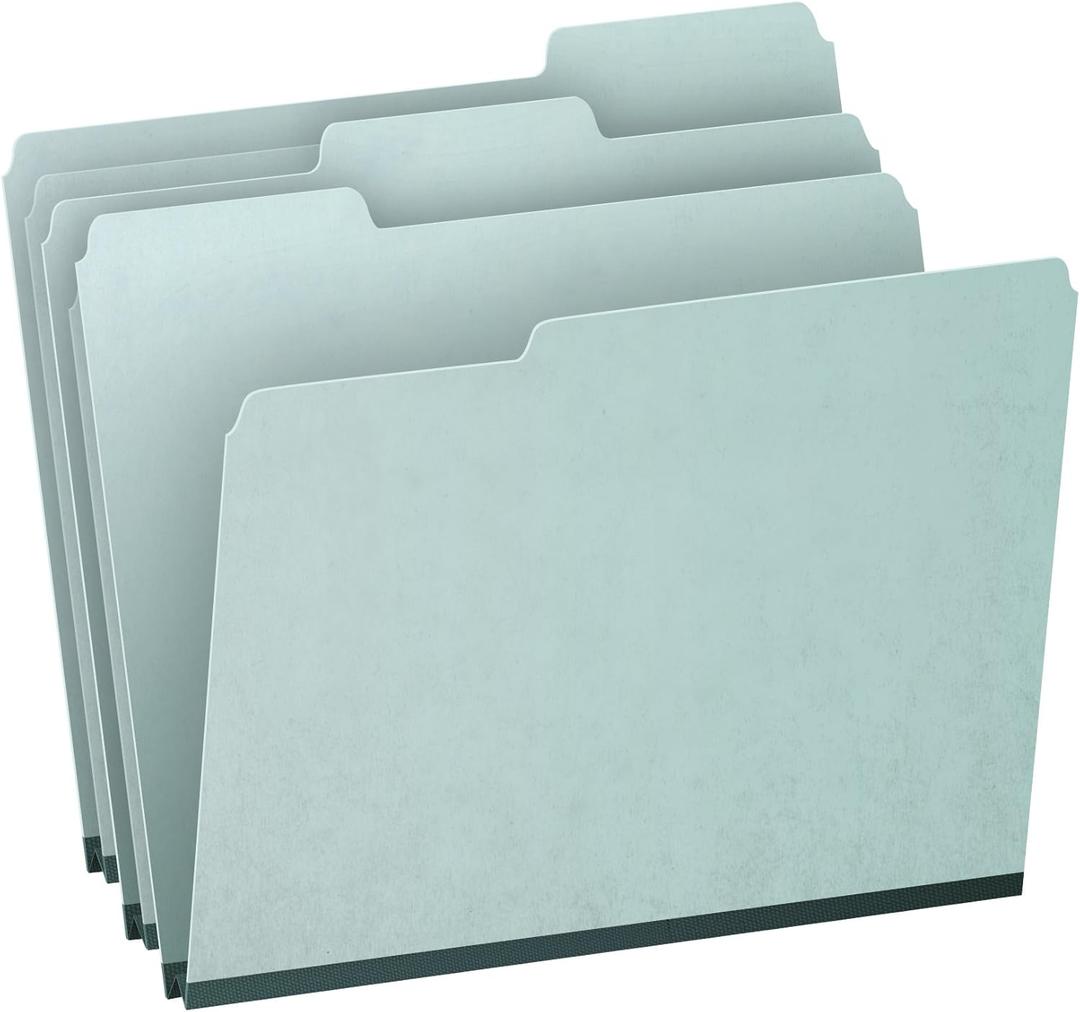 Pendaflex 1" Expansion Pressboard File Folders with 1/3 Cut Tab, Letter, Blue, 25/Box (9200T 1/3)