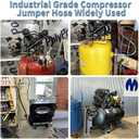 Industrial Grade Compressor Jumper Hose 3/8" NPT Male x 12" Length,Rubber Air Hose with Both Sides 360°Swivel Fittings,2318 PSI & 320°F High Temp & Pressure Resistance for Compressed Air Systems