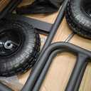 Heavy Duty Panel Slab Dolly with Handle & 2 10" Solid Rubber Tires Wheels 1000LBS Load Capacity for Drywall Sheet Heavy Appliance & Material Handling All Terrain Moving Cart Panel Dolly - Black