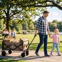 Collapsible Beach Wagon Cart with Wheels 440LBS Large Capacity