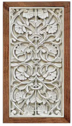 Crystal Art Gallery Two Tone Carved Wood Panel Decor
 24x12