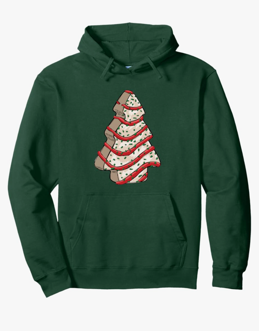 Christmas Tree Frosting Frosted Cake Debbie Snack Pullover Hoodie,S
